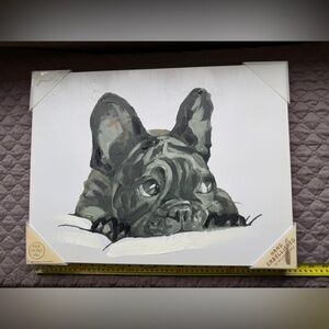 Gray/black French Bulldog Canvas Art